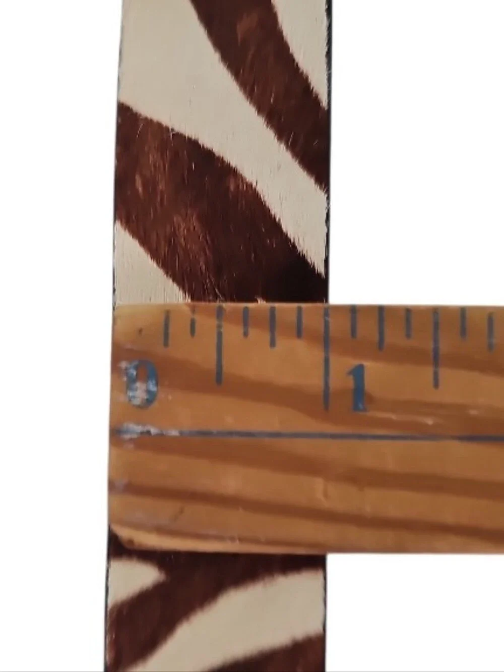 J.Crew Hair On Leather Zebra Belt Sz S/M Equestrian Statement Animal Print Brown - Picture 12 of 14